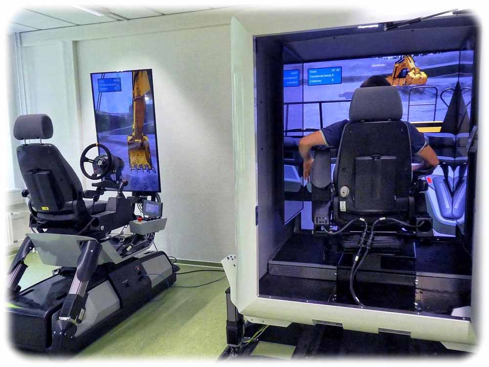 Vernetze Simulatoren: ein Bediener, zwei Maschinen. Foto: TU Bergakademie Freiberg