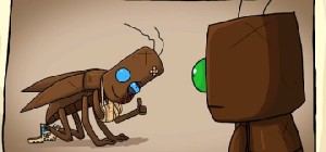 Auf dem Weg auf die schön verstrahlte Oberfläche: Die Kakerlaken Bud und Jim. Abb.: Daedalic