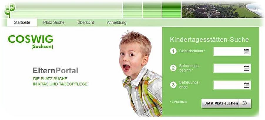 Um freie Kita-Plätze in Coswig zu recherchieren, können Eltern nun das Internet-Portal Kivian nutzen. Abb.: BSF