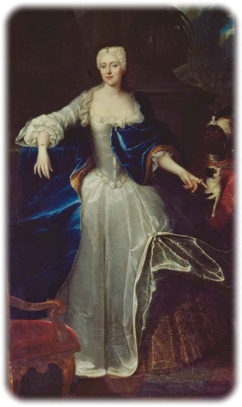 Das Gemälde zeigt Benedicta Margaretha Freifrau von Löwendal. Repro: Stiftung Kunstgussmuseum Lauchhammer, Touristisches Netzwerk Industriekultur in Brandenburg, http://www.industriekultur-brandenburg.de/