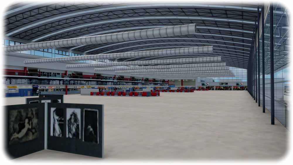Der Flughafen Prag im virtuellen Modell. Abb.: Bildschirmfoto