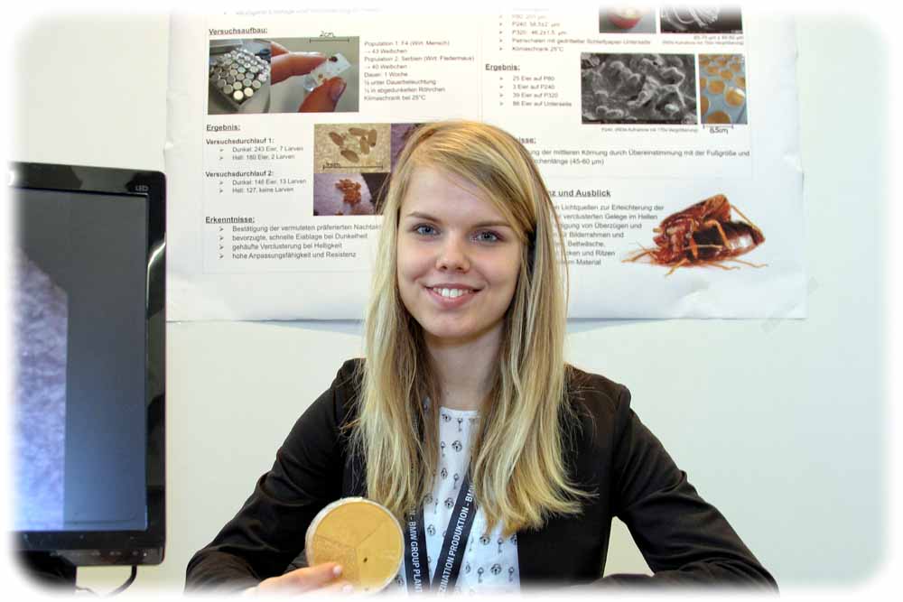 Landessiegerin für Biologie wurde Lisa-Marie Pumpa mit ihren Bettwanzen-Experimenten. Foto: Landeswettbewerb Jugend forscht