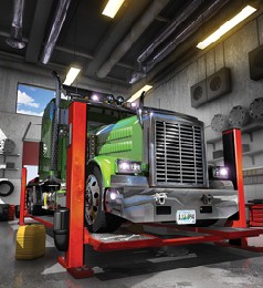 Ein Truck in der Simulator-Werkstatt. Abb.: Koch Media