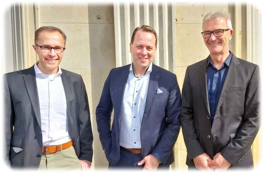 Vertriebsleiter Ringo Wirth, Geschäftsführer Carsten Quapil und Technikchef Ronald Zahnow (von links nach rechts) von MBM Dresden. Foto: Heiko Weckbrodt