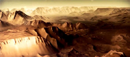 Bildschirmfoto aus dem Mars-Überflugvideo. Abb.: ESA