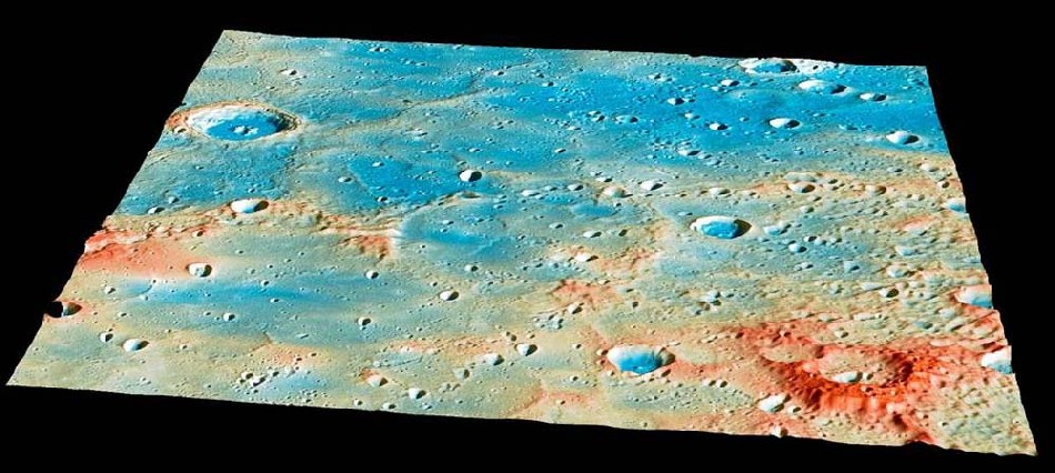 Und da war's ein Krater mehr: Die NASA hat die Sonde MESSENGER auf dem Merkur abstürzen lassen. Abb.: NASA