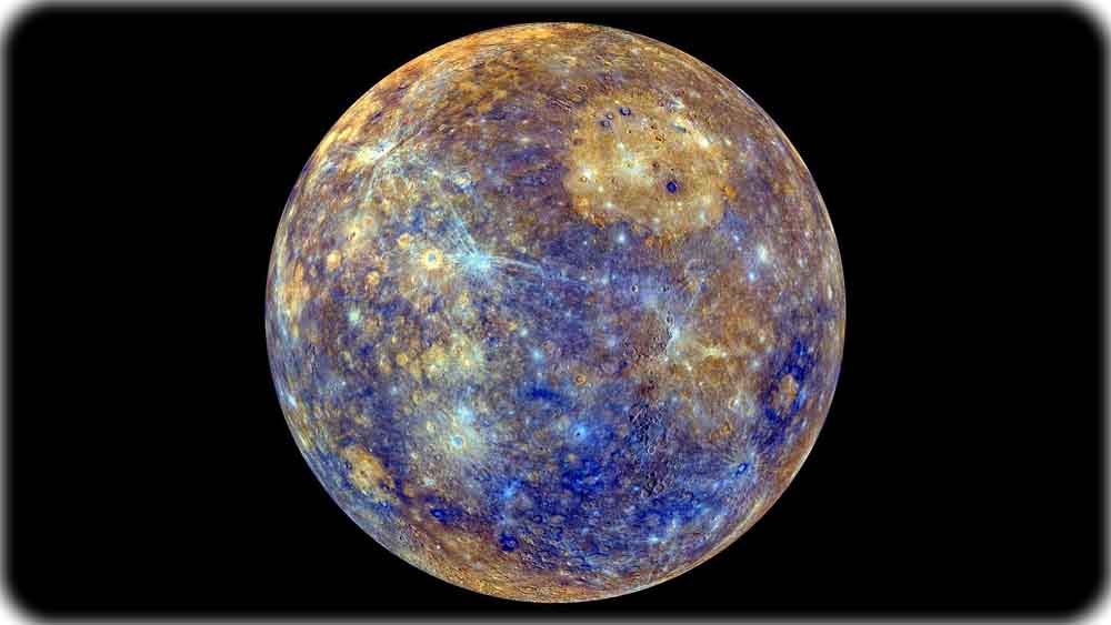 Merkur-Aufnahme der US-amerikanischen Messenger-Sonde. Abb.: NASA / JHU Applied Physics Lab / Carnegie Inst. Washington