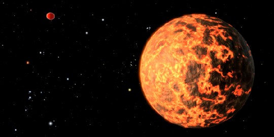 Zu Heiß für E.T.: Der Mini-Planet UCF 1.01 ist etwa 600 Grad Celsius heißt und umkreist einen Stern, der sich etwa 33 Lichtjahre von der Erde entfernt befindet. Abb.: NASA, JPL