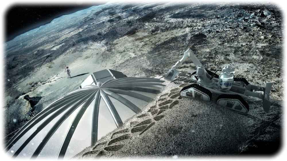 So etwa könnte eine Mondbasis aussehen, von der aus Helium für Kernfusionsreaktoren auf dem Erdtrabanten abgebaut werden könnte. Visualisierung: Foster + Partners für die Esa, Esa-Standardlizenz,https://www.esa.int/ESA_Multimedia/Terms_and_conditions_of_use_of_images_and_videos_available_on_the_esa_website