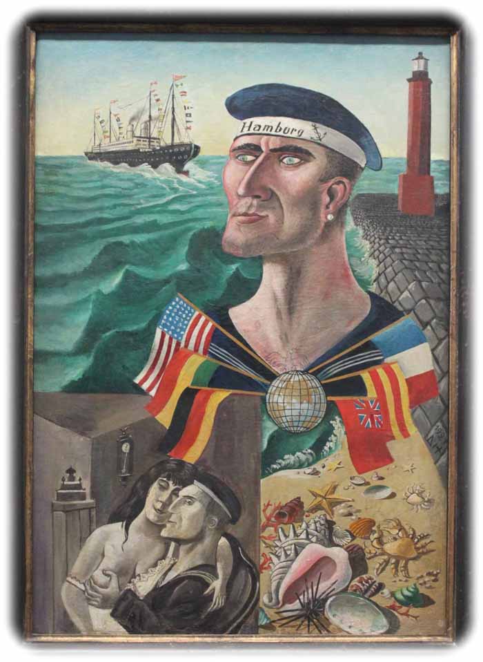 Otto Dix: "Abschied von Hamburg", 1921, öl auf Leinwand, Repro: Peter Weckbrodt