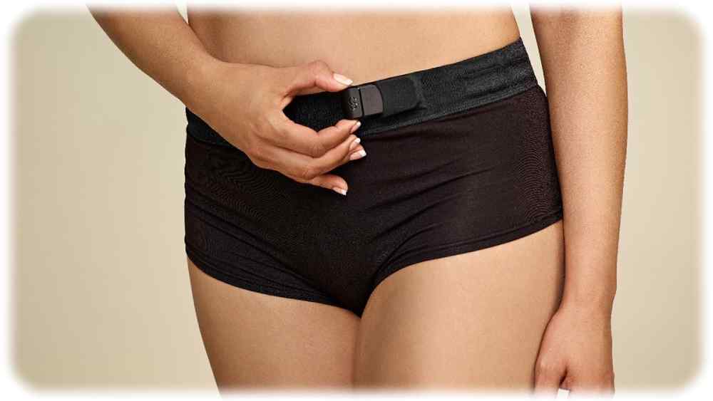 Diese elektronisch aufgerüstete "Skiin"-Frauen-Unterhose von Myant kann zum Beispiel Herzfrequenz und körperliche Aktivitäten der Trägerin auswerten. Foto: Myant