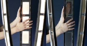 Die neuen Novaled-Leuchten mit transparenten OLEDs. Abb.: Novaled