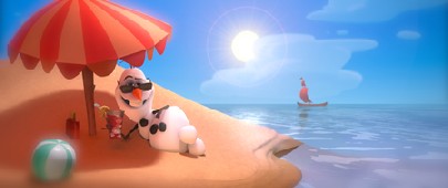 Der Schneemann träumt vom Sommerurlaub. Abb.: Disney