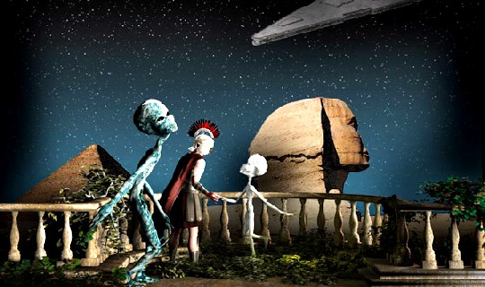 Antik-Römer trifft Alien trifft Sphinx: Zeitreisen und außerirdische Besucher sind seit jeher beliebte Sujets der Sci-Fi-Literatur gewesen. Abb.: TERRRAsse