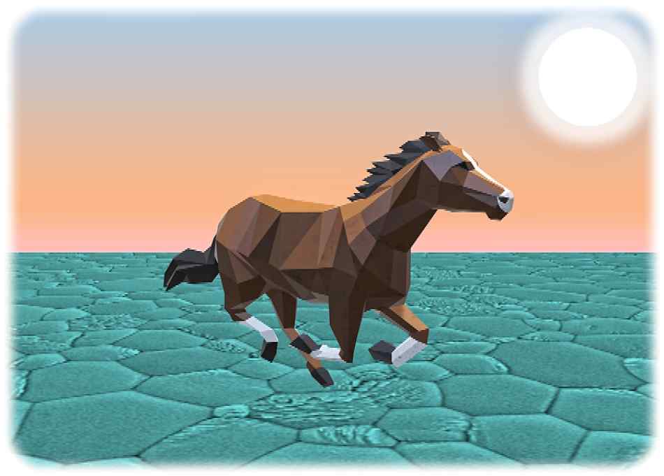 Die künstlerische Darstellung veranschaulicht, was die Forscher immer wieder auf den Analyse-Landkarten ihrer Perowskite zu sehen glaubten: photonische Pferde. Grafik: Y. Vaynzof