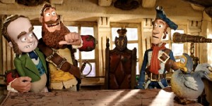 Der 1. Offizier (r.) ist nicht so recht überzeugt, als Charles Darwin den Kapität überredet, mit dem Dodo nach London zu segeln. Abb.: Sony