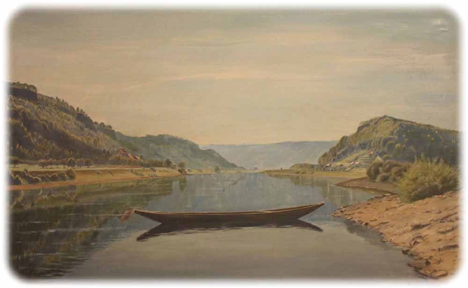 Stimmunsvoll ist diese 1937 von Sizzo Stief (1900- 1975)  gemalte Elblandschaft in Niedervogelgesang. Repro: Peter Weckbrodt