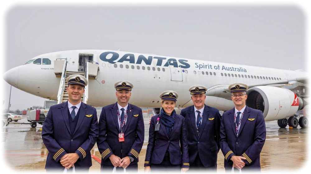 Die Qantas-Crew nach dem Nonstop-Flug von Australien nach Sachsen. Foto: EFW Dresden