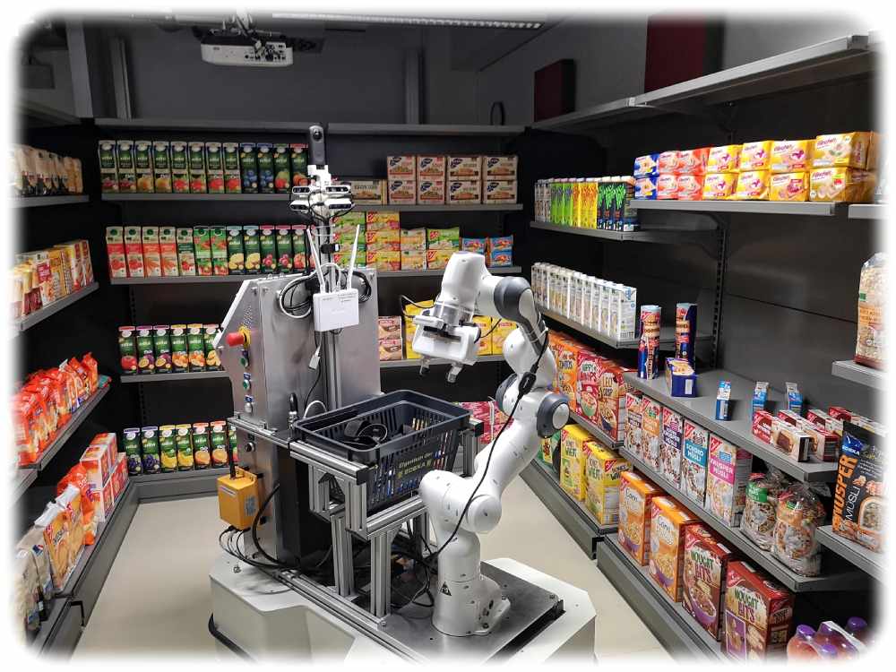 Die Robotiker der TU Chemnitz haben gemeinsam mit Edeka einen Mini-Supermarkt in ihren Laboren nachgebaut, um hier Einkaufsroboter zu entwickeln und zu testen. Foto: Heiko Weckbrodt