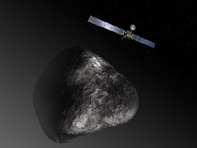 Die Visualisierung zeigt die geplante Annäherung von Rosetta an den Kometen. Abb.: ESA