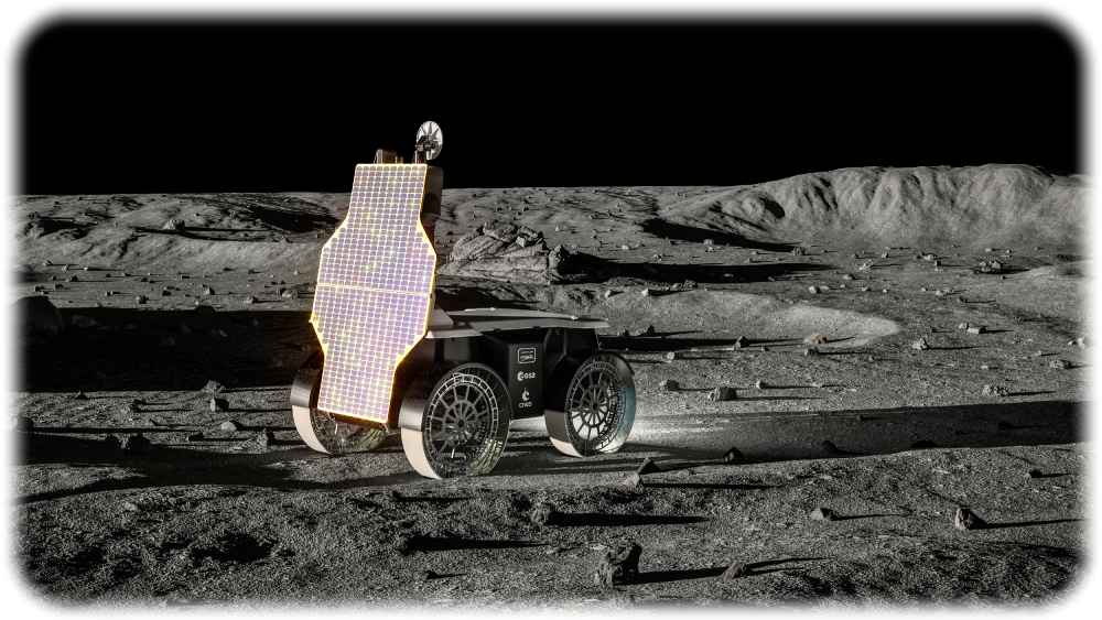 So soll der Rover „Mona Luna“ auf dem Mond aussehen. Visualisierung: designt von Sacha Lakic, Repro: Venturi Space