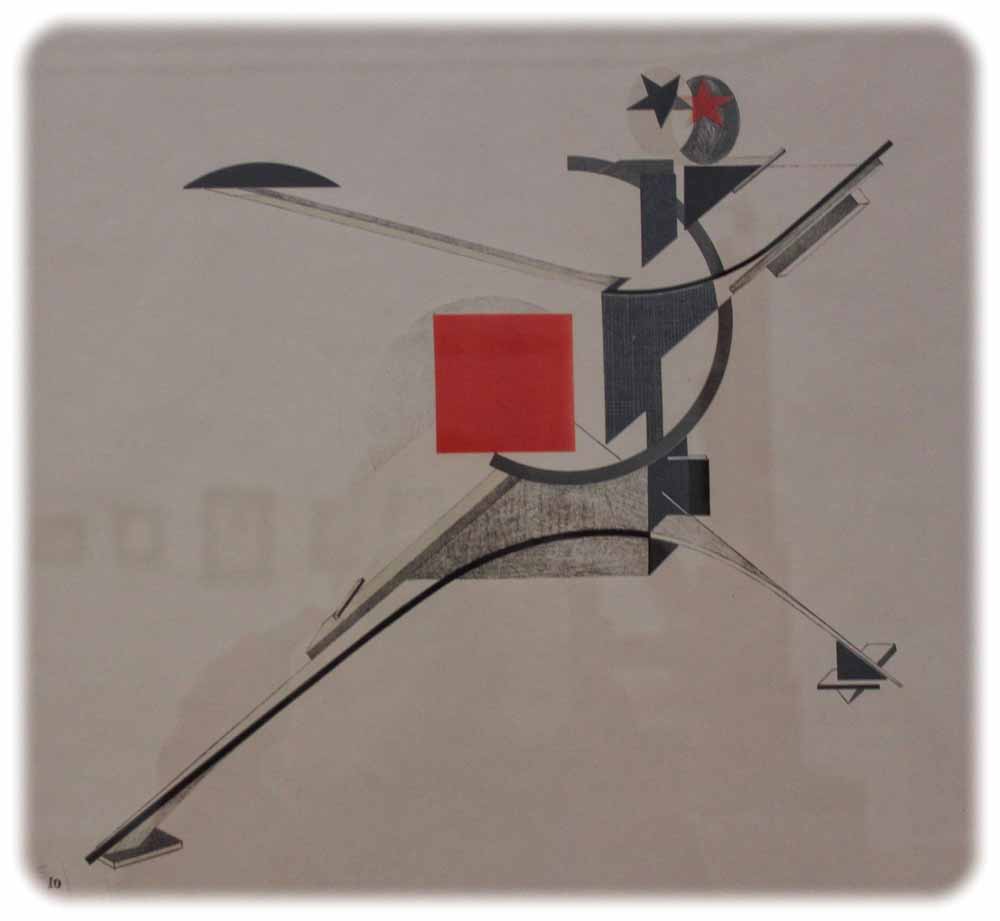 El Lissitzky (1890-1941) Figurine "Der neue Mann" aus der Reihe plastische Gestaltung der elektromechanischen Schau von 1923. Repro: Peter Weckbrodt