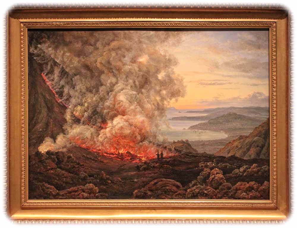Johan Christian Dahl (1788-1857), Ausbruch des Vesuvs, 1821, Der Golf von Neapel und der Vesuv waren gern besuchte Objekte für die Maler . Repro: Peter Weckbrodt