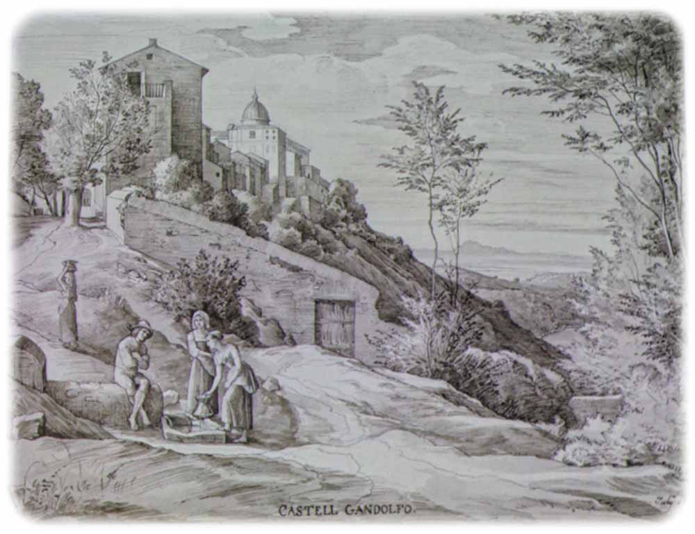 Julius Schnorr von Carolsfeld, Castell Gandolfo, eine der 40 in der Ausstellung gezeigten meisterhaften Zeichnungen Carolsfelds. Repro: Peter Weckbrodt