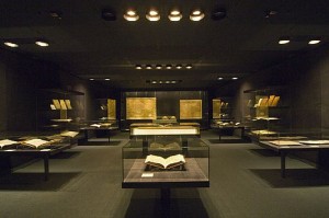 Der Maya-Kodex in der Schatzkammer des Dresdner Buchmuseums. Abb.: SLUB