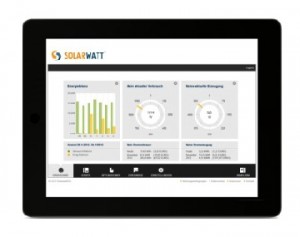 Über den Energiemanager sollen Eigenheimbesitzer ihre Haushaltsgeräte auch mit Tablettrechnern fernsteuern können. Abb.: Solarwatt
