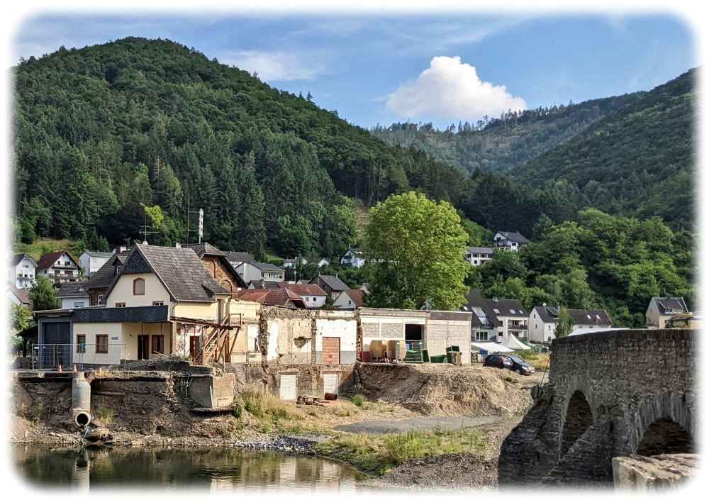 Das Extremhochwasser im Juli 2021 verursachte katastrophale Schäden im Ahrtal. Foto: Arbeitsgruppe Physische Geographie/Universität Leipzig (einmalige Verwendung)