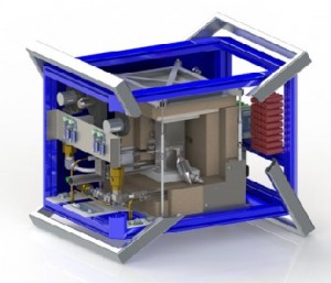 Modell einer vom IKTS Dresden konzipierten tragbaren Hochtemperatur-Brennstoffzelle. Abb.: IKTS