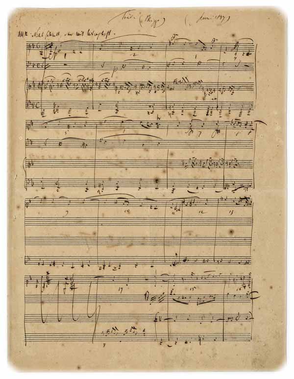 Robert Schumann. Skizzen zum Klaviertrio op. 63. Repro: SLUB Dresden, Henrik Ahlers