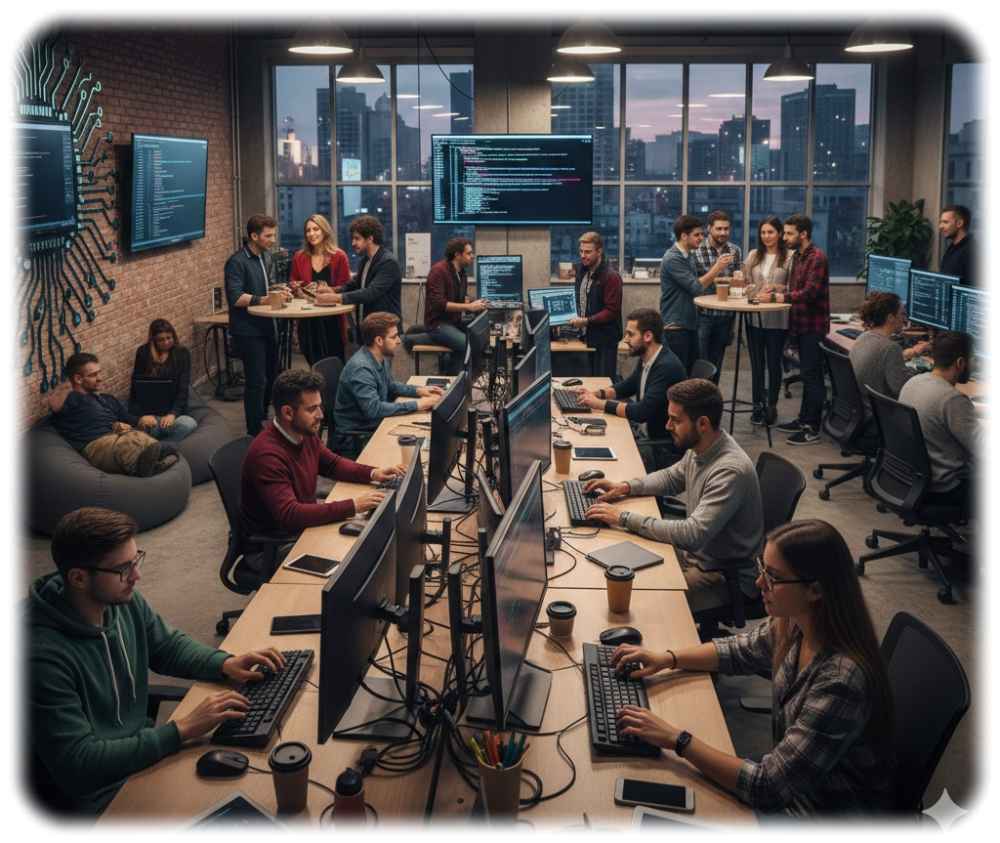 Die Software-Branche in Sachsen wächst - teils auch durch Zukäufe. Visualsierung: KI Gemini, Prompt: Heiko Weckbrodt