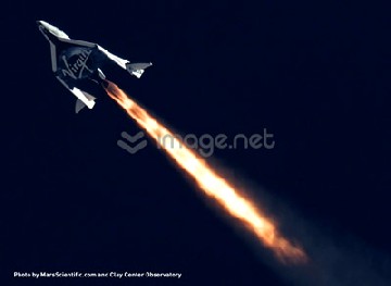 Spaceship 2 beim testflug. Foto: Virgin Galactic