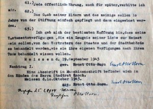 Jede Ehrung verbitte ich mir - Auszug aus Horns Testament. Foto: Peter Weckbrodt