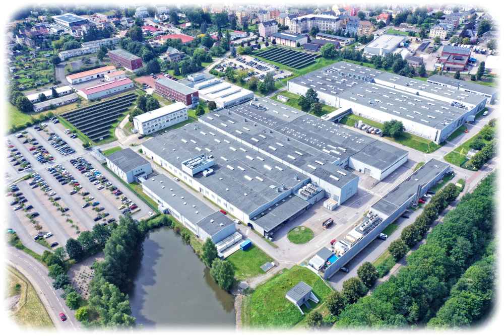 Luftbild vom Vitesco-Standort in Limbach-Oberfrohna. Foto: Vitesco Technologies GmbH