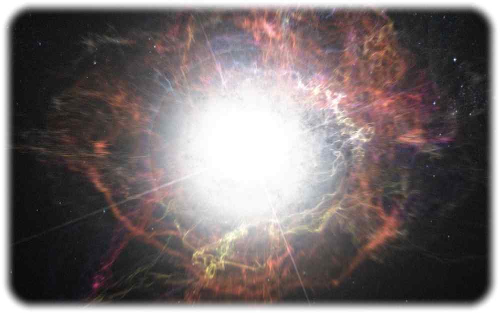  Diese künstlerische Darstellung zeigt die Staubbildung in der Umgebung einer Supernova-Explosion. Visualisierung: ESO/M. Kornmesser, CC BY-SA 4.0 