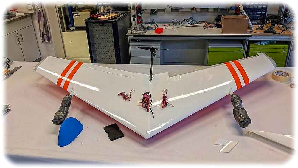 Nurflügeldrohne der TU Wildau im 6G-Next-Projekt. Foto: TH Wildau