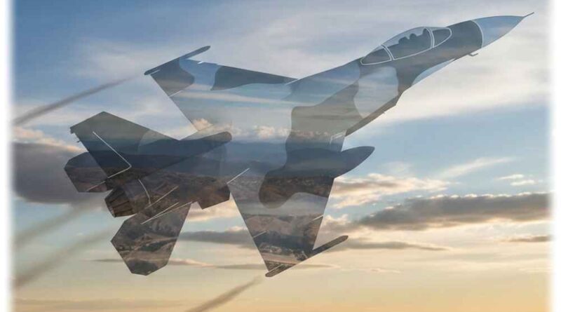 Bekommen Jagdflugzeuge künftig Tarnkappen aus 2D-Materialien wie MXemen? Visualisierung: KI Gemini, Prompt: Heiko Weckbrodt