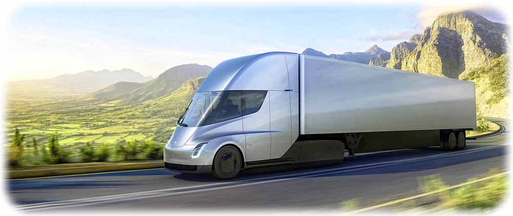 So soll der batterie-elektrische Laster "Semi Truck" von Tesla aussehen. Visualisierung: Tesla