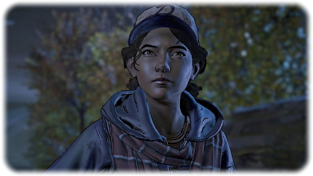 Clementine hat nach der Zombie-Apokalpyse gelernt, auch ganz allein zu überleben. Abb.. Bildschirmfoto aus "The Walking Dead: A New Frontier"