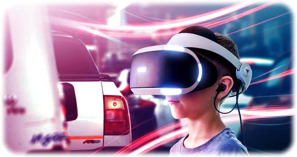 Schüler sollen künftig mit 3D-Brillen in virtuellen Unfallszenarien lernen, welche Gefahren im Straßenverkehr lauern. Visualisierung: Wildstyle Network