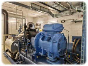 1,1-MW-Großwärmepumpe von Sachsenenergie im Innovationskraftwerk Reick. Foto: Heiko Weckbrodt