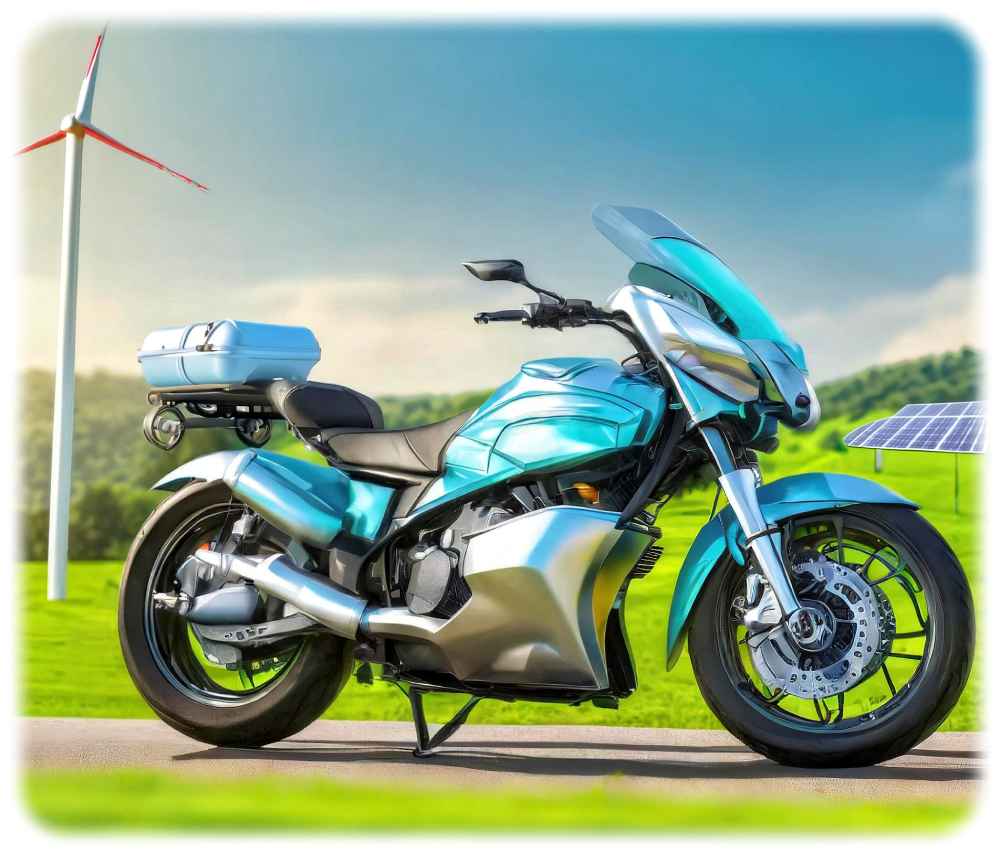 So ähnlich könnte das wasserstoff-betankte Brennstoffzellen-Motorrad "Hydrocycle" aus Sachsen und Tschechien aussehen. Visualisierung: Adobe Firefly (KI-generiert)