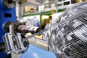 Der Wickelprozess für die Kohlefaser-Verbundbauteile. Foto: East-4D