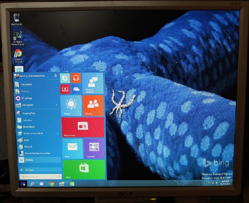 Windows 10 Startleiste mit Liste und Kacheln. BSF: S. Zimmermans