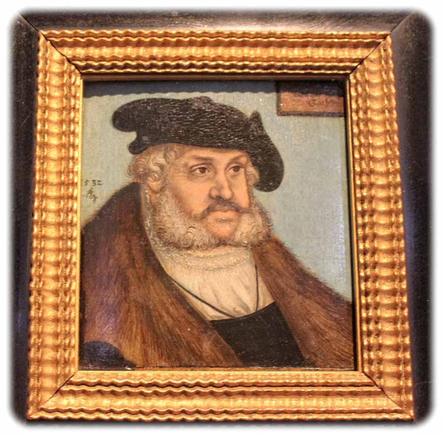 Den kennen wir inzwischen: Kurfürst Friedrich II. der Weise, Lucad Cranach d. Ä. , 1532. Repro: Peter Weckbrodt