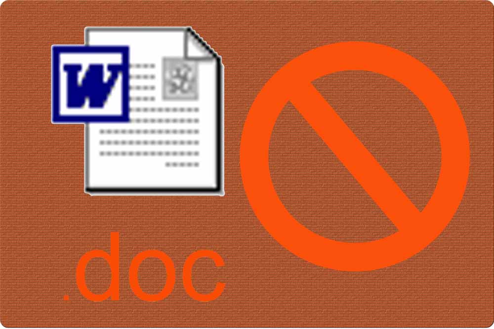 Künftig in E-Mails an sächsische E-Mails verboten: alte Word-Dokumente im Doc-Format. Grafik: hw