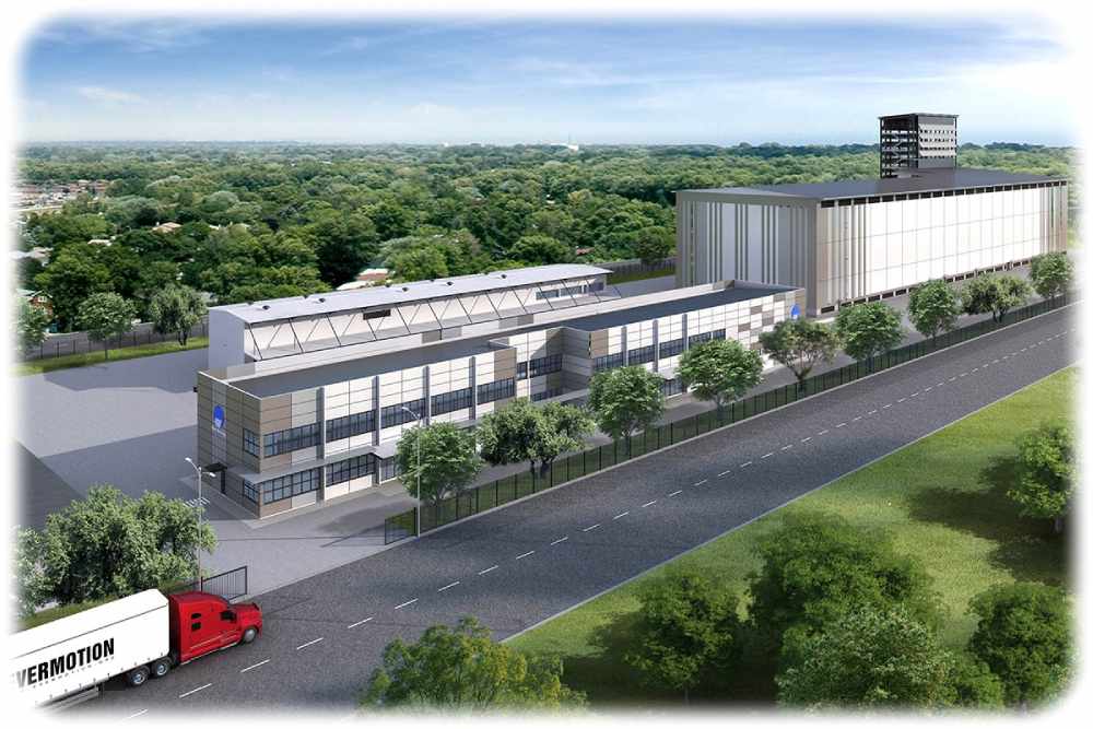 Die Visualisierung zeigt den geplanten Altech-Fabrikkomplex für Elektroden-Materialien. Grafik: Altech